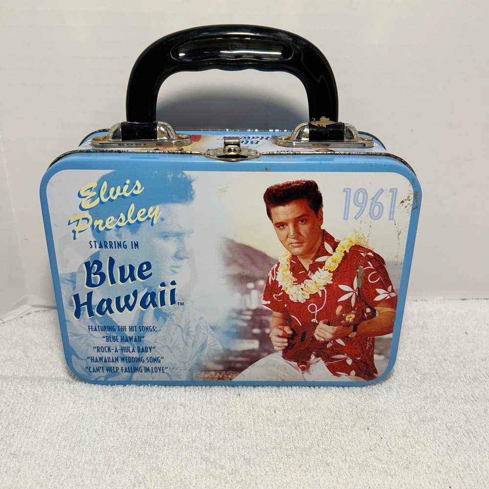 Elvis Presley Vandor Blue Hawaii GI Blues Metal Lunch Box Collectible Tin Box